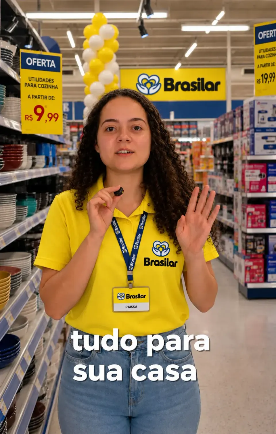 Foto de referência com identidade Brasilar aplicada aos uniformes e às superfícies de marca existentes