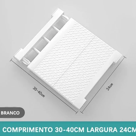 Prateleira Organizadora Ajustável para Armário | Space-Saving Cozinha e Roupeiro, foto 7