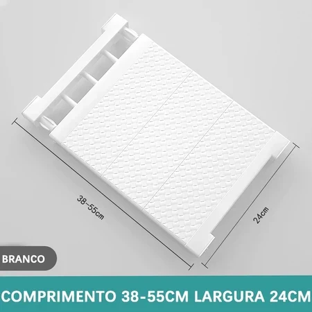 Prateleira Organizadora Ajustável para Armário | Space-Saving Cozinha e Roupeiro, foto 8