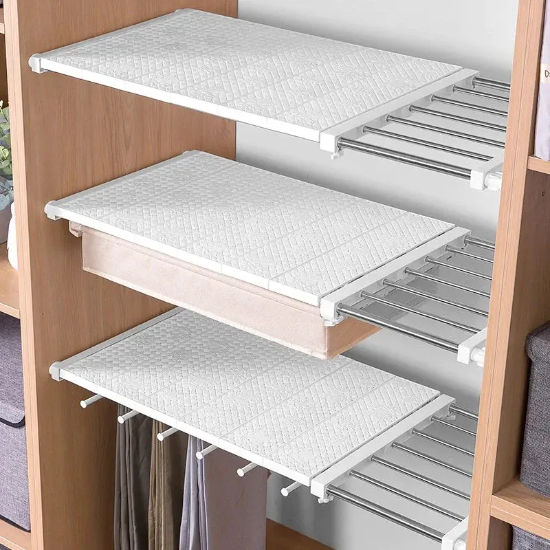 Prateleira Organizadora Ajustável para Armário | Space-Saving Cozinha e Roupeiro, foto 5