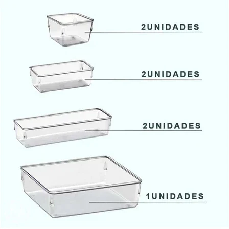 Kit Organizadores de Gaveta em Acrílico Modular | 7 ou 14 Peças Multiuso, foto 5
