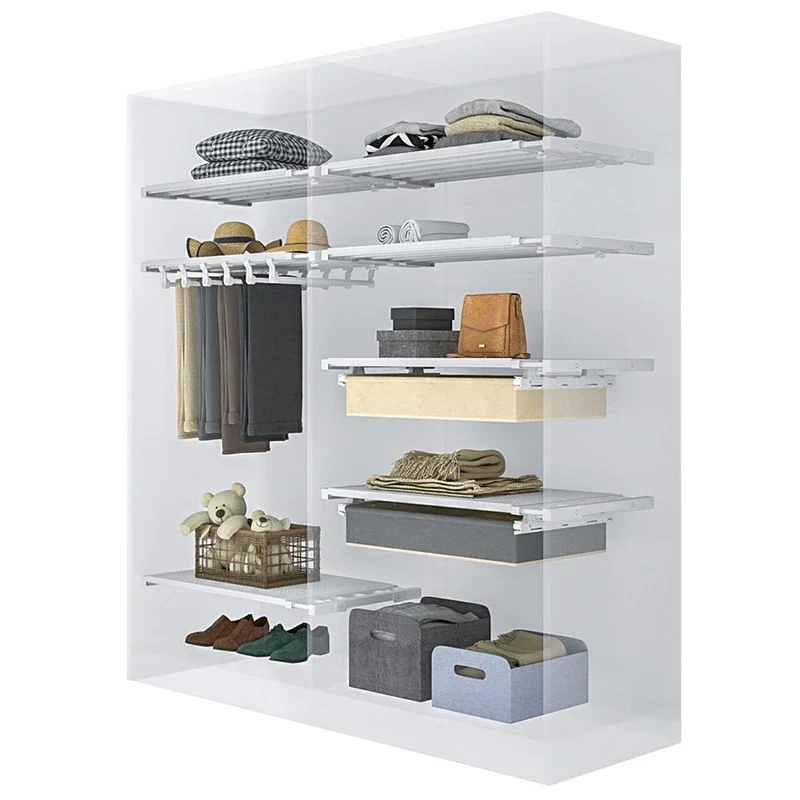 Prateleira Organizadora Ajustável para Armário | Space-Saving Cozinha e Roupeiro, foto 6