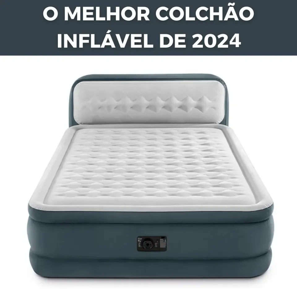 Colchão de Casal Inflável + Bomba de AR e Encosto