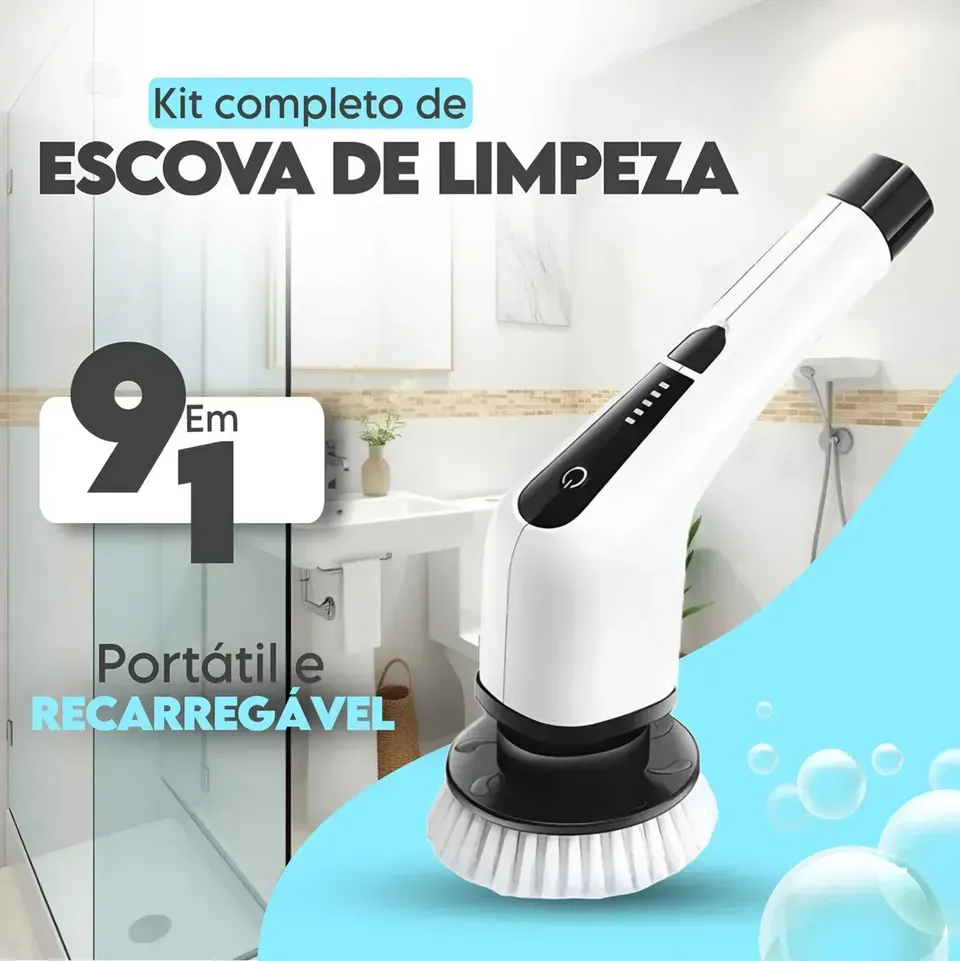 Escova Elétrica Sem Fio 9 em 1 com Cabo Extensor de 137 cm, foto 6